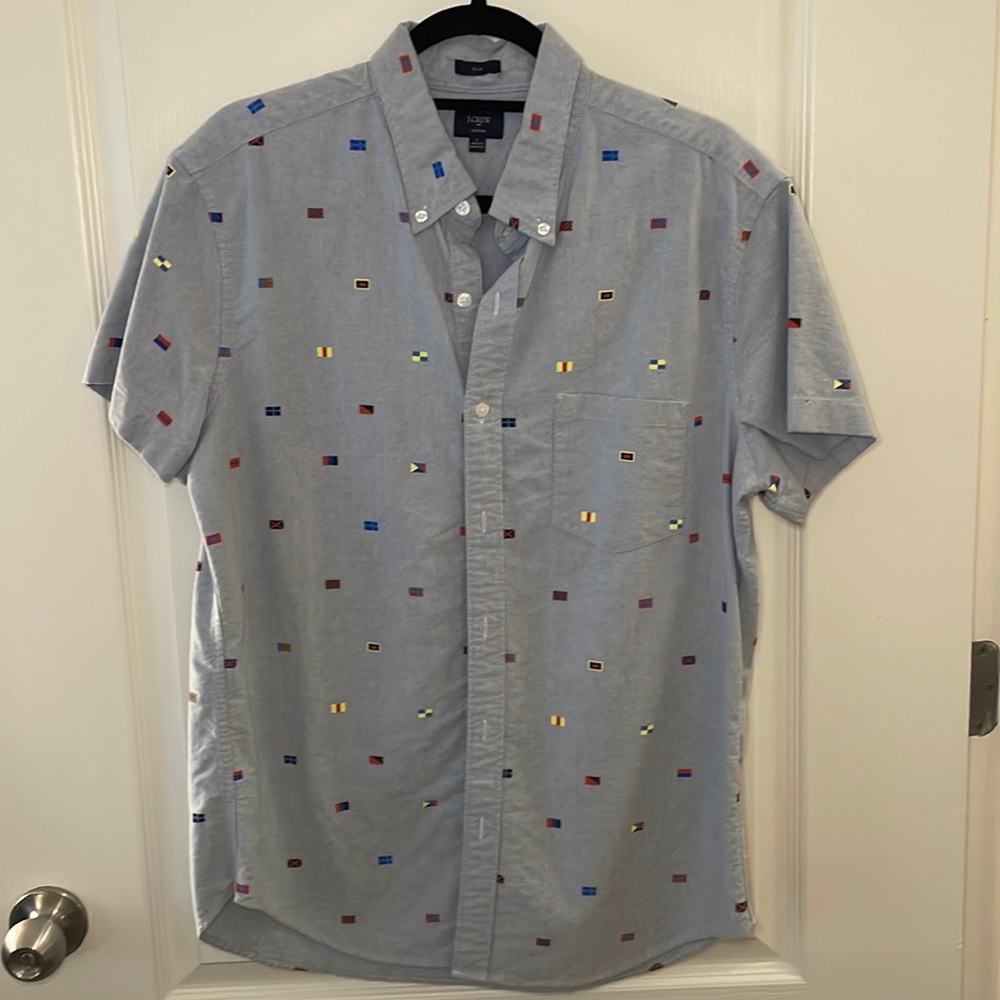 J.Crew short sleeve nautical flag button down